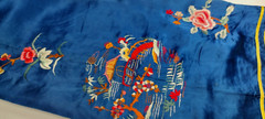 20S 1930s Chinese Silk Pants 1920s Antique Embroidery Royal Blue High Waist