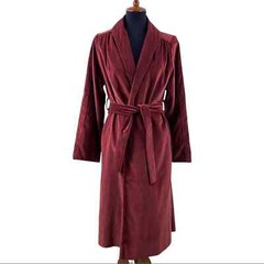 Vintage Marguerite Rubel Terracotta Velvet Long Opera Coat Size S/M Belted