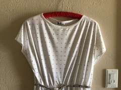 Vintage 70’s or 80’s PATRA Disco Dress Women’s Sz S/M White Sequins Silver Belt