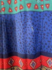 Chaus Pleated Floral Midi Skirt 22W Gold Red Pockets Cottagecore Boho Classic