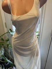 VTG SILKY SATIN SHINY NYLON SPANDEX FULL 80S NIGHTGOWN SCARCE