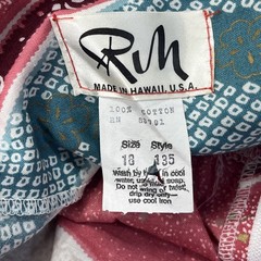 Vtg Hawaiian Dress by Rim Size 18 Made in Hawaii Pink Purple Maxi Floral B165