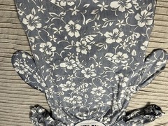 Vintage Hilo Hattie Hawaiian Dress M Blue Hibiscus Floral Made In Hawaii Cotton