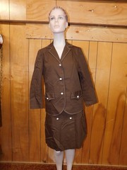 Vintage JOYCE Skirt & Jacket Chocolate Brown Waist 28″