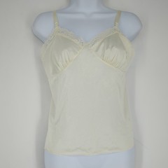 Vintage 70s DEENA Lingerie Lace Trim CAMISOLE Made In USA Fairy Coquette Goth 34