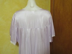 VINTAGE HABAND LILAC PURPLE SILKY SOFT SHEER NYLON WHITE LACE NIGHTGOWN 2X NWOT