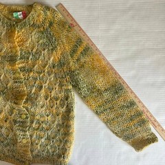 Vintage Hand Knit Wool Mohair Cardigan Made In Italy Boho Chunky Sweater