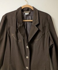 Roughrider By Circle T Vintage Brown Mid Length Riding Western Jacket L