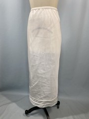 Vintage Half Slip SIZE SMALL white long LENGTH 36″ formal slit SNIP-IT 60s 70s