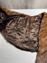 Vintage Real Mink Fur Stole Capelet Brown Shoulder Wrap Glam Classic 70’s
