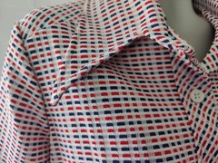 Vintage 1960s RN 37863 – 2 pc Red White & Blue Check Pant Suit & Top Size 18 1/2