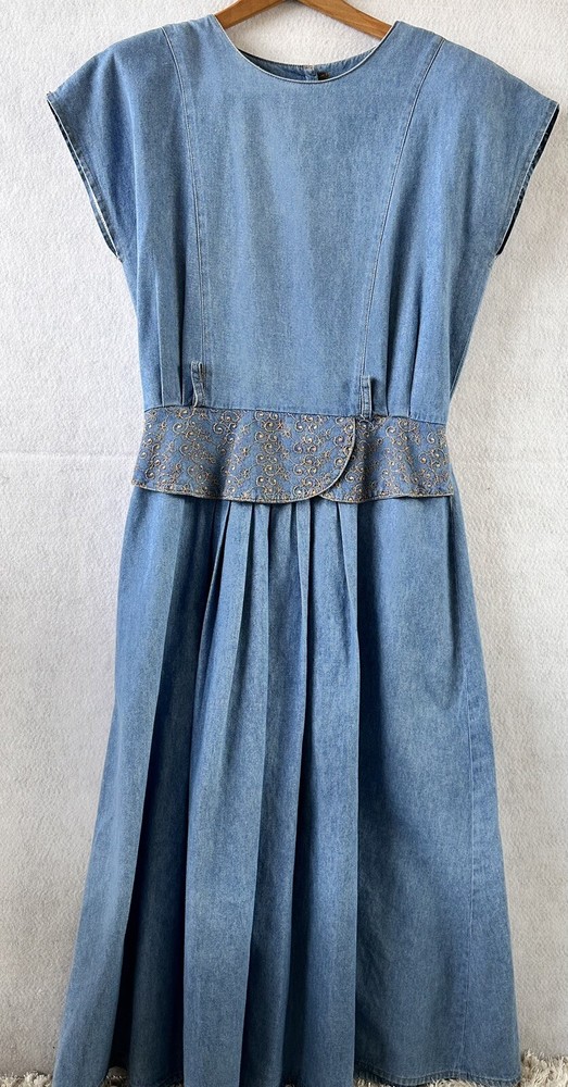 VTG 80’s Jean Dress Retro Stuart Alan Sz 12 Women’s