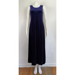 Vintage Crushed Velvet Dress & Jacket Set Size Small 90s Stretch Navy Blue Maxi