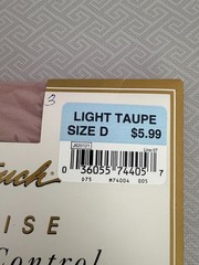 Color: Light Taupe Size D Shaping/Control Pantyhose Sheer w- Extra LYCRA