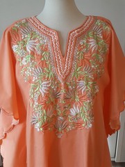 Vtg 60s70s Embroidered Kaftan Muumuu Hostess Dress Lounge Wear Jere Cavanagh Inc