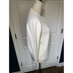 Vintage Devon Original Cream Knit Button-Up Cardigan Sweater Size Small