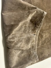 BAGATELLE Vintage Brown Suede Leather Long Skirt A-Line Back Zipper Bohemian- 8