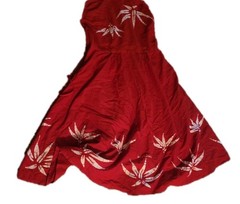 VTG NWT Red tropical summer dress Singapore Batik cruise vacation M womens chic