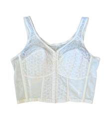 Vintage Bestform White Corset Bustier Bra Padded Stretch Lingerie Women’s 42C