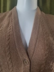 1970’s JAEGER UK cashmere Camel Hair Blend Cableknit Womens Vintage Vest sz S 34