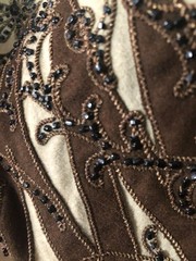 Antique 1920s Art Deco dress Coat Geometric Beaded Embroidery