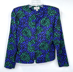 vintage 90s Y2K 2 piece skirt suit business 8 green purple office siren