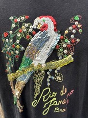 Vintage Rio de Jinero Women’s Brazil Sequined Parrot Shirt Sz XL