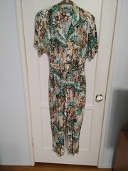 Vintage Hawaiian Print Tropical Jumpsuit Carol Anderson 80’s 90’s Multocolor
