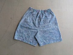 Cascade Blues Vintage Acid Wash Denim Shorts Floral Elastic Waist 12