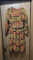 Roger Milot for Fred Perlberg 1960s Multicolor Paisley Empire Waist Dress