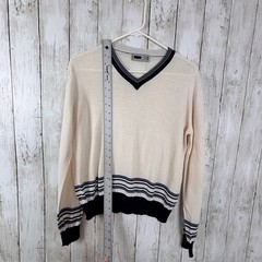 Vintage 1980s Fila V-Neck Knit Tennis Preppy Ivy League Sweater Women Sz 8