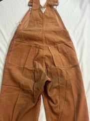 1970s Oshkosh Bgosh Vintage Corduroy Flared Vestbak Overalls 32×34 Rare USA