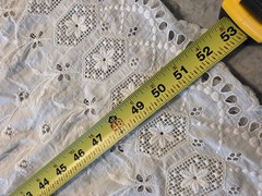 Antique Edwardian White Cotton Lawn Gown Embroidered Eyelet Lace Tea Dress XS