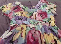 Vintage LANZ Ladies Dress Size 14 Floral Print 100% Cotton