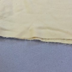 Vintage Personal Leslie Fay Ribbed Scoop Neck Top Yellow Distressed 70s 80s