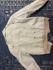 Tannery West Vintage 80s Unisex White Vinyl Leather Jacket Cropped Medium