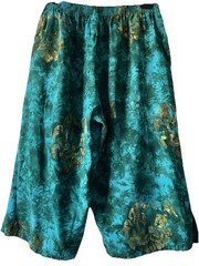 Vintage Maximalist Batik Boho Soft Rayon Colorful Crop Pants L
