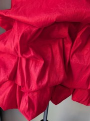 Vintage 90s Masquerade One-Shoulder Red Cocktail Dress with Rosette Detail