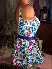 Vintage Barbie White Bright Rockabilly Sexy Gabar Swimdress Swimsuit 14 34 D