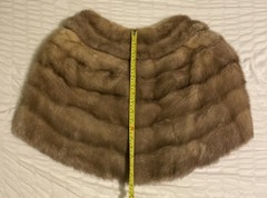 Vintage Light Golden Brown Mink Fur Stole Shawl Fine’s Savannah NEEDS RESEWN
