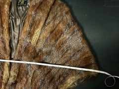VTG 40s 50s REAL STRIPED MINK RAHWAY FUR STOLE WRAP AROUND SHAWL CAPE BOLERO