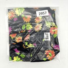 Vintage 80s JAG Black & Neon Floral Print Button Down Blouse Women’s M/L