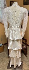 VTG 80s JESSICA MCCLINTOCK White Lace Victorian Wedding Dress High Neck 36x30x38