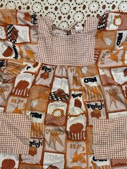 Design House Japan Vintage 70s Vegetables Mod Artist Smock Apron Shirt Hippie