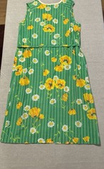 Vintage 60s 70s Komar house dress Floral USA made Patio Hostess Retro Summer