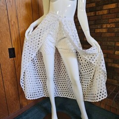 Vtg 60s Eyelet Lace Tea Timer Play Shorts & Skirt Chuck Howard Beach Party XS/S