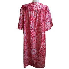 True Vintage House Dress 46/48 Larwin Paisley Print Quilted Collar Cotton Snap