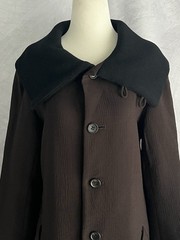 Vintage 1990s Yohji Yamamoto Y’S Brown Crepe Wool Avant Garde Minimalist Coat M