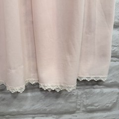 Vtg Shadowline Nightgown Pink Nylon Chiffon Overlay Lace Rosebuds Babydoll Small