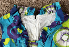 Vintage Jolene Honolulu Hawaii Dayglow Barkcloth Hawaiian Aloha Dress-36″ Chest